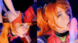 Asuka Langley’s sweet pussy is filled with a cock and cum