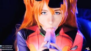 Asuka Langley’s sweet pussy is filled with a cock and cum