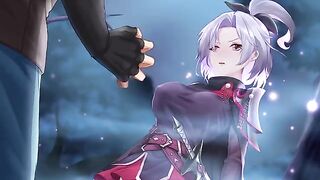 A girl with an assassin's dagger in her hand seduces you to fuck
