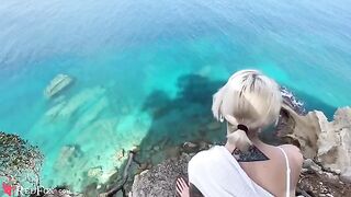 A young girl has sex with her ex-boyfriend on the beach