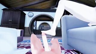 Foot fetish with futa Lumine from Genshin Impact