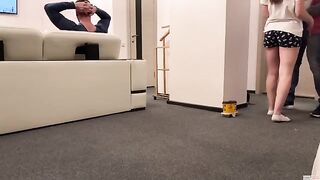 The delivery guy came and the wife got his cum in her coffee