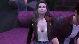 The student is enticing the professor to have sex with her