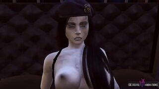Extreme sex with a zombie girl who captured Ada Wong and treated her roughly