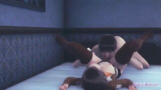 Mikasa gets her cunt eaten and receives a dick in it