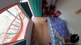 A girl is fucking with a tourist in the hostel, getting wild