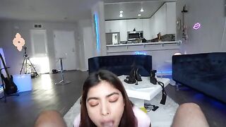 A girl with a slutty character wants to taste a huge dick