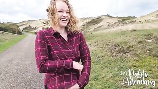 Public exhibitionist enjoys almost getting caught on a sunny beach day