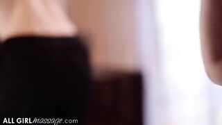 A masseuse's hands slide over a client's oiled body in a sensual massage