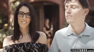 A lonely widow, Natasha Nice, got so horny she started kissing her neighbor's big dick