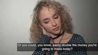 Public Agent: Curly-haired petite Spanish babe Geishakyd gets fucked in hallway