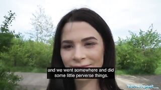 A pervert spies a babe taking a piss with his drone and fucks her pussy Public Agent style
