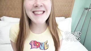 Redhead teen with freckles and ginger bush gets fucked during casting