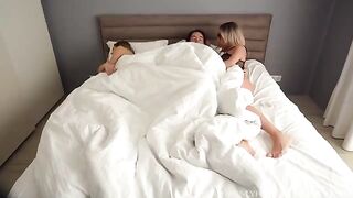 Girl seduced by her hot stepmom and her boyfriend