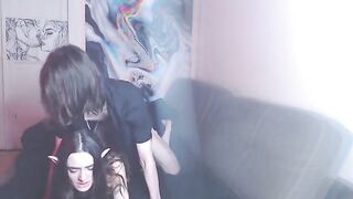 A couple enjoys a passionate evening, exploring their desires together
