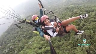 Colombian beauty Mariana Martix squirts while paragliding, showcasing her daring side