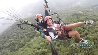 Colombian beauty Mariana Martix squirts while paragliding, showcasing her daring side