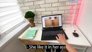 A stepson got caught jerking off while looking at his hot stepmom's photos