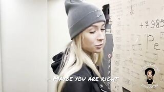 The blonde was bored at home, so she went to the neighbor and sucked his huge dick