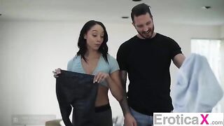 The couple has a delicious erotic sex