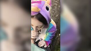 A girl ran away after getting fucked in a public place by two guys