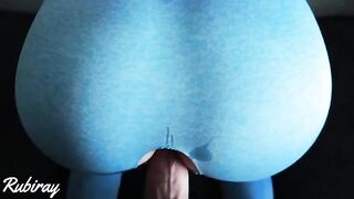 I was fucked doggy by my stepbrother before he came on my pussy in ripped yoga pants