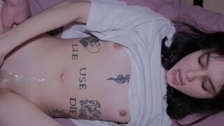 Cum on me and inside with a cute, petite girl