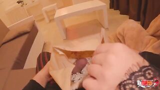 Pervert dude fucked his sexy stepmom by putting his dick in popcorn