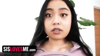 The lucky stepbrother fucked his stepsister to keep her secrets