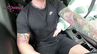 My slutty wife gave me a deepthroat blowjob while driving, risking it all!