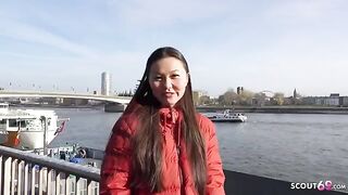 First time rimming and porn with Asia College Girl Luna I, picked up and rough fucked