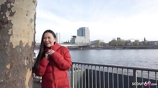 First time rimming and porn with Asia College Girl Luna I, picked up and rough fucked