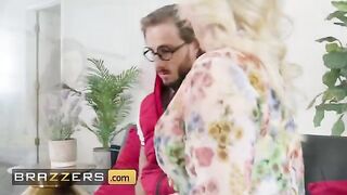 Morgan Taylor, the hot MILF next door, gives a young neighbor a lesson on kissing