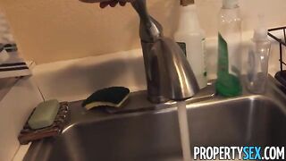 Exotic babe with big tits gets fucked by her landlord