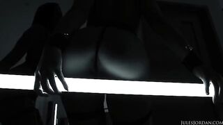 Adriana Chechik gets her tight ass gapped in the anal sex chamber by Jules Jordan