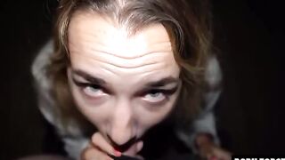 Petite teen Mona Blue gets her throat filled with cum on public playground