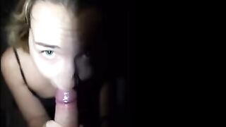 Petite teen Mona Blue gets her throat filled with cum on public playground