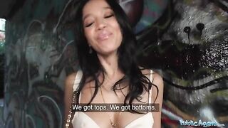A perfectly formed natural model Asia Vargas gets fucked in public for cash