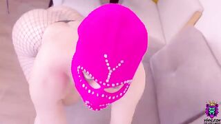 Babe fucks deeply in her thick ass with a big cock, no gloves