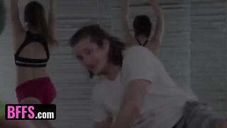 Flexible yoga instructor gets fucked by her students during class