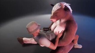 A furry cow gave the ranger a breast of milk after sex