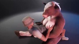 A furry cow gave the ranger a breast of milk after sex