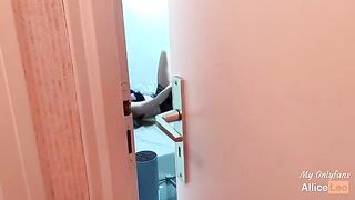 I spy on my half-sister as she rubs herself and I offer her my cock, she accepts!