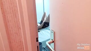 I spy on my half-sister as she rubs herself and I offer her my cock, she accepts!