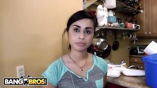 A hung client gets his knob polished by hot Latina maid Eva Saldana