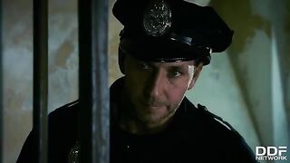 Two sexy babes getting fucked by a Chief of Police in a hardcore scene