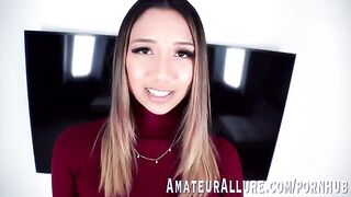 A pretty girl with a great body loves the feeling of a cock down her throat
