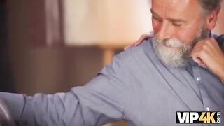 Czech girl gave herself to the old man instead of attending lessons, VIP4K style