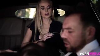 The driver got so horny while escorting that he fucked both babes hardcore