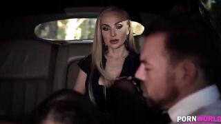 The driver got so horny while escorting that he fucked both babes hardcore